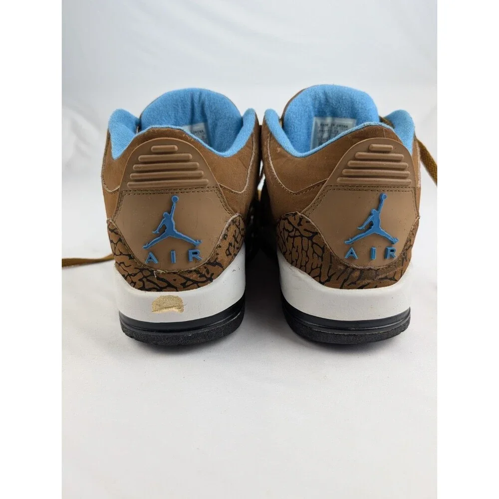 Vintage Mens 9 Air Jordan 3 Retro Sport Brown Sneakers 136064-130 Blue Worn